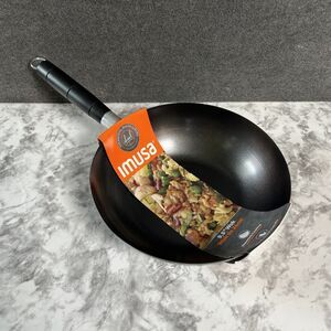 Imusa Wok Frying Saute Pan 9.5" Non-Stick Skillet Cooking Fry Coating 3” Depth